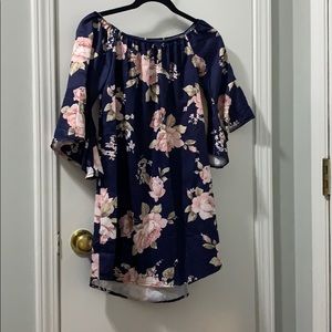 Navy rose dress